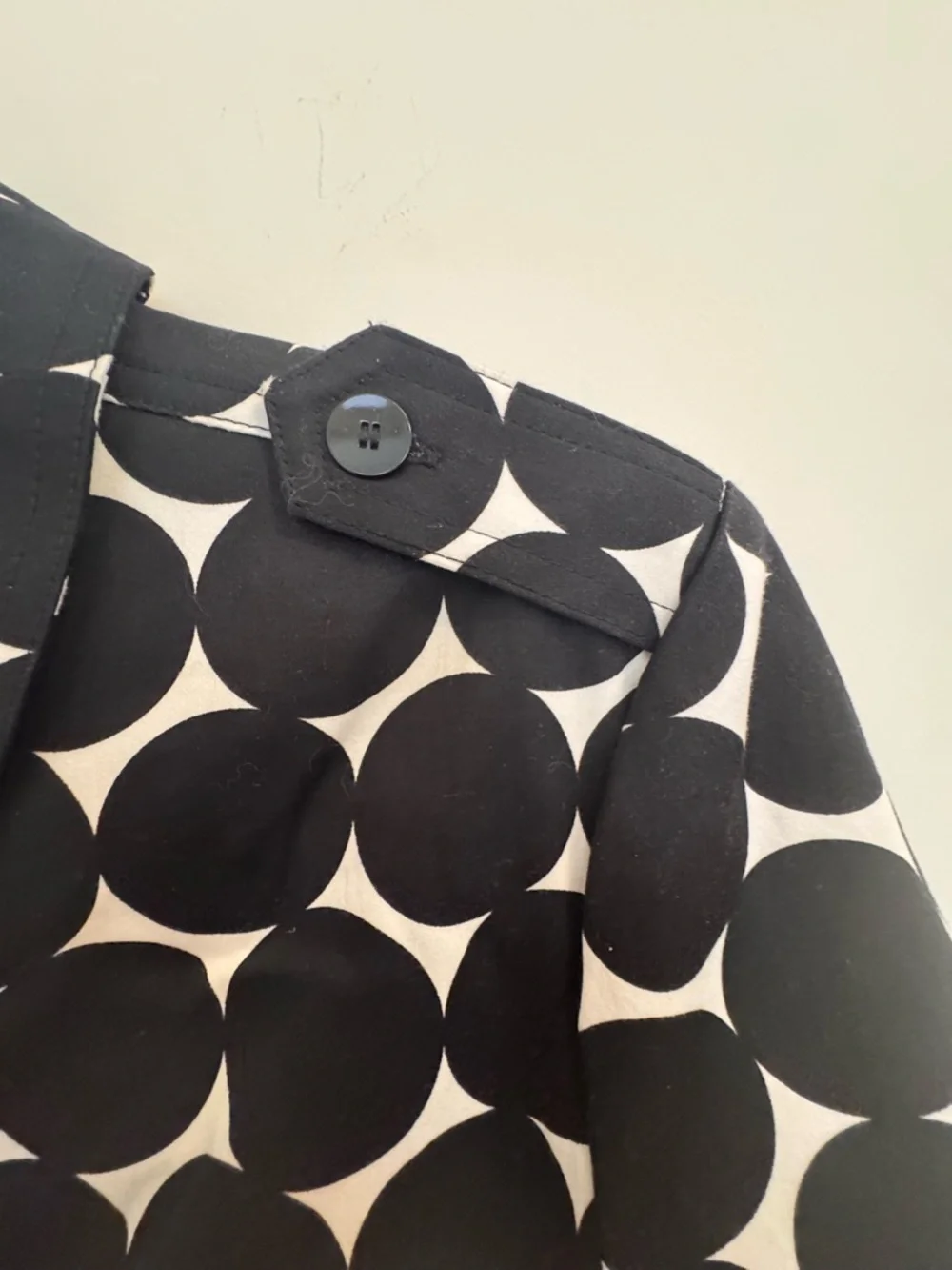 Marvin Richards Black and White Polka Dot Midi Shirt Dress - Picture 9 of 13